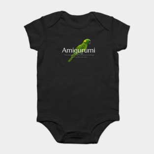 Amigurumi with Parrot and white lettering Baby Bodysuit